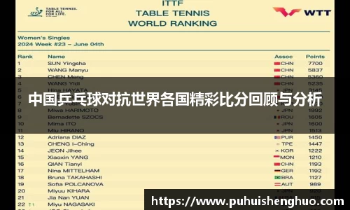 中国乒乓球对抗世界各国精彩比分回顾与分析